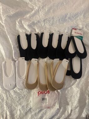 Peds Women's No-Show Moccasin Liners - Black, White, Tan